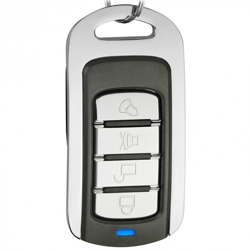 Télécommande à 4 touches de code d'apprentissage en métal 315 MHz pour porte de garage de voiture (noir + argent) SH00921033-05