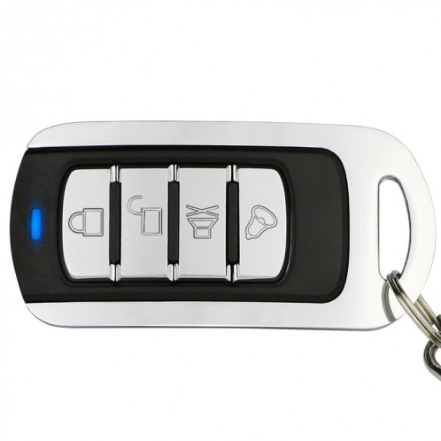 Télécommande à 4 touches de code d'apprentissage en métal 315 MHz pour porte de garage de voiture (noir + argent) SH00921033-05