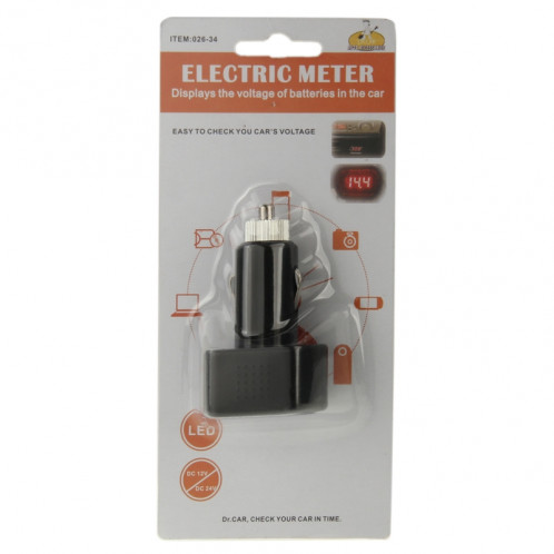 Voltmètre électrique automatique à affichage à LED 12V / 24V DC SH0239456-07