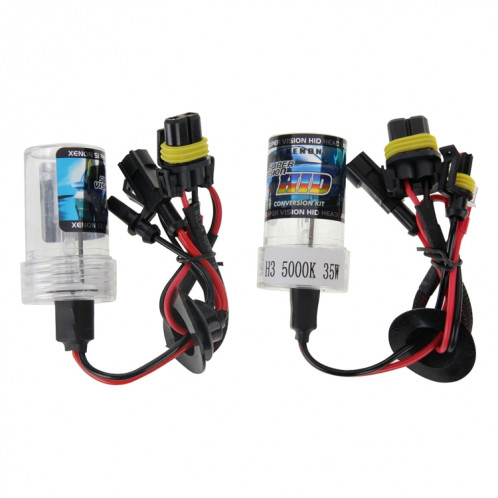 DC12V 35W H3 HID Xenon Light Single Beam Super Vision Lampe frontale étanche, température de couleur: 6000K, lot de 2 SH0627478-09