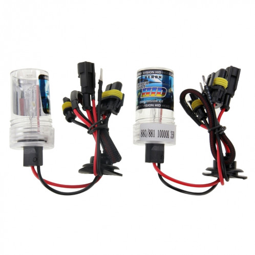 DC12V 35W H27 / 880/881 HID Xenon Light Single Beam Super Vision Lampe frontale étanche, température de couleur: 6000K, lot de 2 SH06281305-09