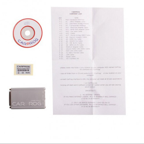 Outil complet de réparation automatique de puce d'ECU de Carprog V9.31 avec 21 adaptateurs pour la voiture radios / odomètres / tableaux de bord / réparation d'immobilisateurs SH2451840-09