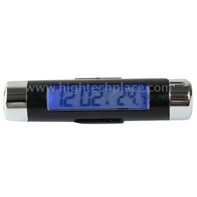 Bureau de décoration de voiture Écran LCD Horloge et thermomètre avec rétro-éclairage bleu SB30483-08