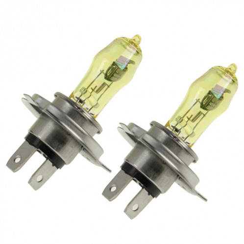 2 ampoules halogènes H4 HOD 12V 100W 2400 LM 3500K phares jaunes SH3105405-07