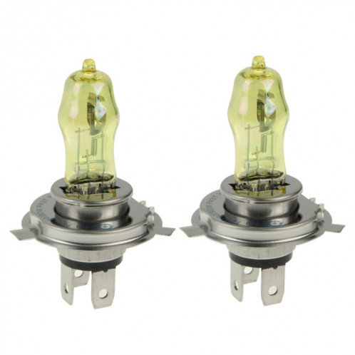 2 ampoules halogènes H4 HOD 12V 100W 2400 LM 3500K phares jaunes SH3105405-07