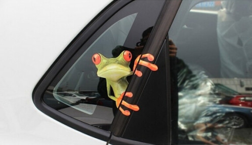 Autocollant De Voiture Motif Grenouille, Taille: 15.5x12.5 cm SH770C495-04
