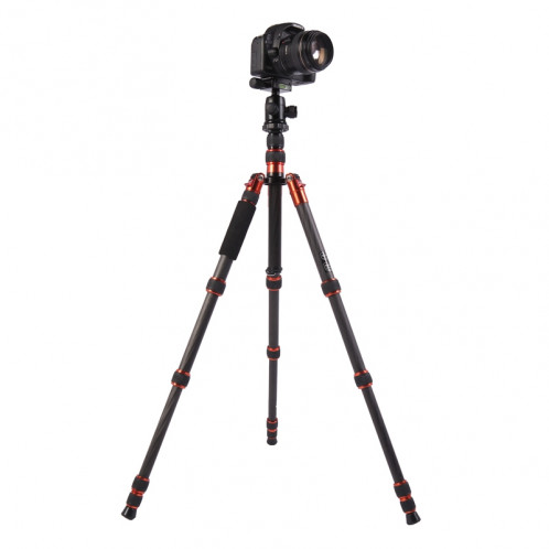 Trépied Portable ajustable en fibre de carbone Triopo GT-2505x8.C avec rotule B-1 en aluminium pour appareil photo Canon Nikon Sony DSLR (Noir) ST419A1691-06