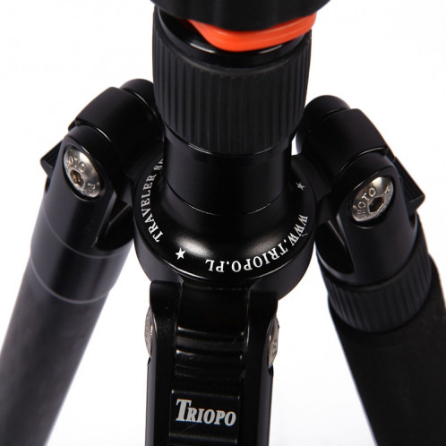 Triopo GT-2804X8.C Trépied Portable Réglable en Fibre de Carbone (Or) avec Rotule B-2 en Aluminium (Noir) pour Canon Nikon Sony DSLR ST420C184-07