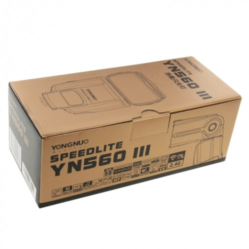YN-560 III Flash Speedlite sans fil Ultra-longue portée avec sabot métallique pour appareil photo reflex numérique Canon / Nikon / Pentax / Olympus (noir) SY0303658-014