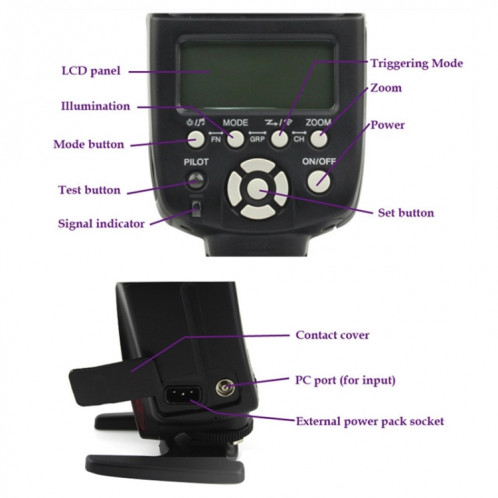 YN-560 III Flash Speedlite sans fil Ultra-longue portée avec sabot métallique pour appareil photo reflex numérique Canon / Nikon / Pentax / Olympus (noir) SY0303658-014