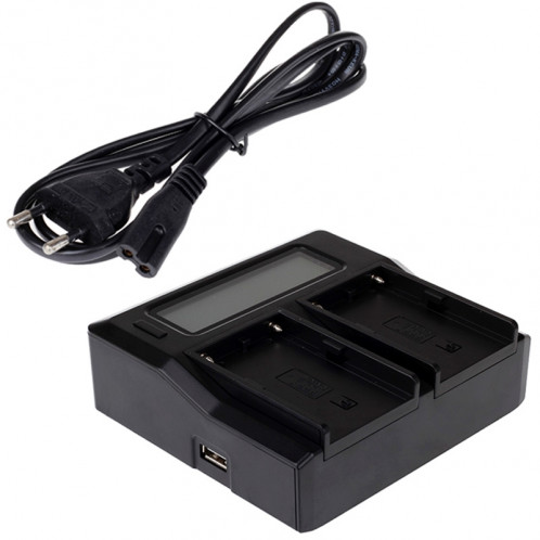 Chargeur de batterie numérique à écran LCD à double canal avec port USB pour batterie Sony BP-U30 / U60 / U90, compatible avec Sony EX260 / EX280 / FS7 SH1533627-06