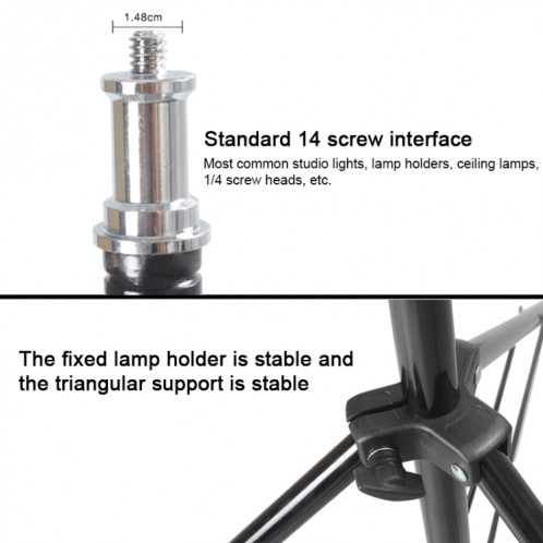 Support d'éclairage en aluminium de photographie professionnelle de 68cm-200cm de hauteur pour la lumière de flash de studio (noir) SH1509645-010