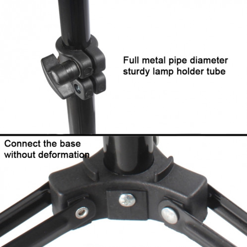 Support d'éclairage en aluminium de photographie professionnelle de 68cm-200cm de hauteur pour la lumière de flash de studio (noir) SH1509645-010