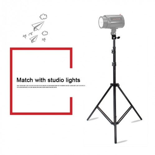 Support d'éclairage en aluminium de photographie professionnelle de 68cm-200cm de hauteur pour la lumière de flash de studio (noir) SH1509645-010