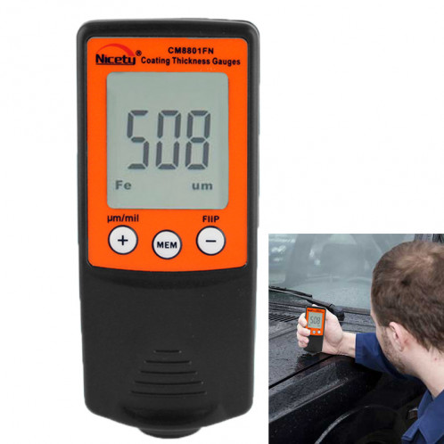 NICETY Jauge d'épaisseur de revêtement pour la mesure de revêtements non magnétiques sur des substrats ferromagnétiques et des revêtements non conducteurs d'électricité sur des métaux non ferreux SH00081659-08