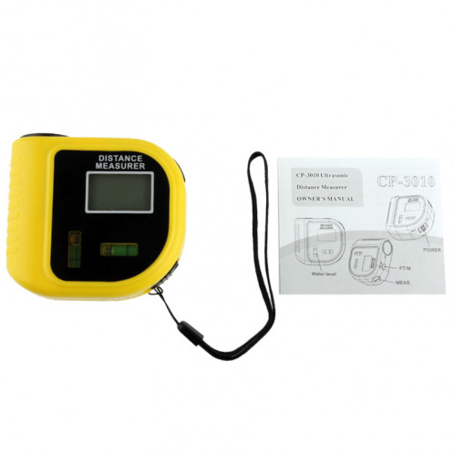 Mesureur de mesure de distance à ultrasons avec pointeur laser, plage: 0,5-18 m (CP-3010) (jaune) SH00301710-08