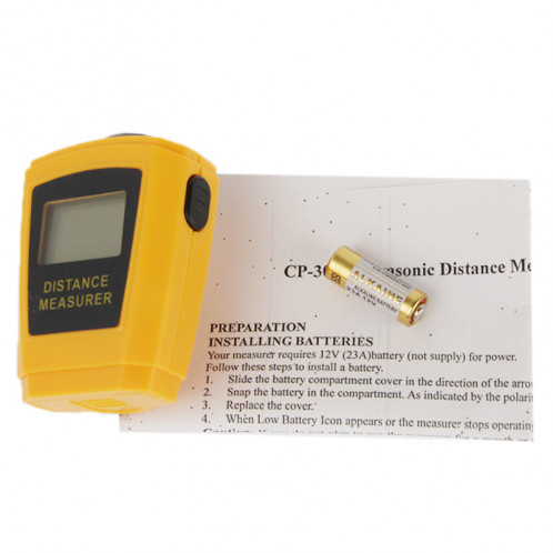 Mini mesureur de distance à ultrasons avec pointeur laser (orange) SH0202804-08