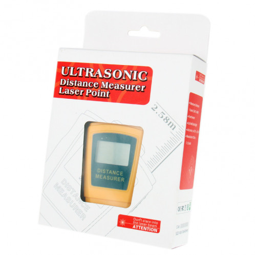 Mini mesureur de distance à ultrasons avec pointeur laser (orange) SH0202804-08