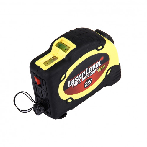 Niveau laser avec ruban à mesurer Pro (25 pieds) et clip de ceinture / peuvent être fixés au trépied (jaune) SH0208982-010