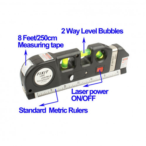 Niveau laser avec ruban à mesurer Pro 3 (250 cm), LV-03 (noir) SH02091856-03
