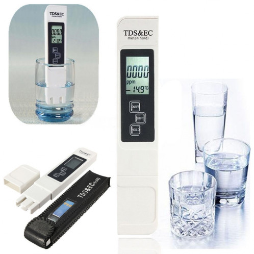Moniteur LCD multifonction numérique TDS & EC Meter Testeur de mesure d'eau (Beige) SH0302927-06