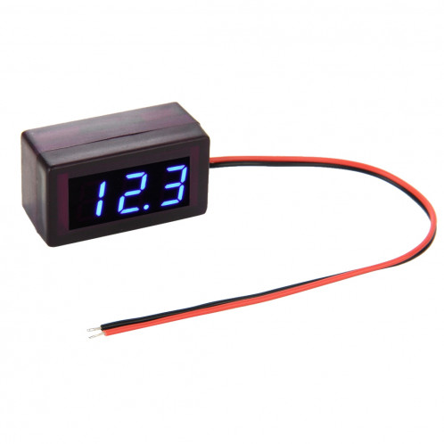 Indicateur de panneau de tension numérique mini à affichage de lumière bleue V42D 2 fils, tension de mesure: DC DC 1.7-25V SH537L60-03