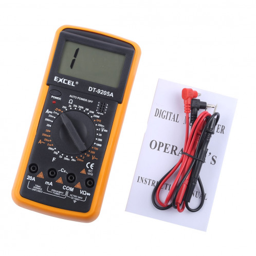 DT9205A LCD Multimètre numérique pour test de diode / Transistor hFE Fonction de mesure SH11831420-06