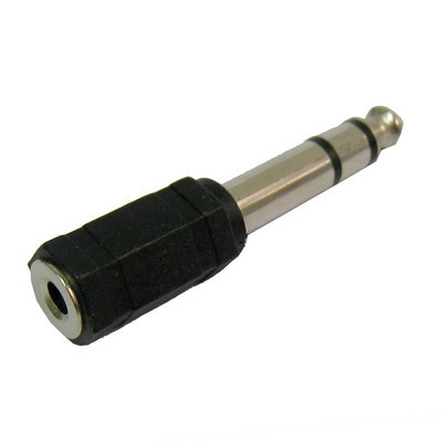 6.35mm Mâle à 3.5mm Stéréo Jack Adaptateur Socket Adaptateur (Noir) S6-3081621-03