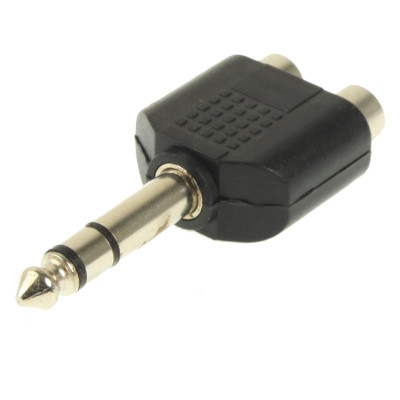 Adaptateur Jack stéréo pour casque RCA 6.35mm vers 2 RCA S6-311330-03