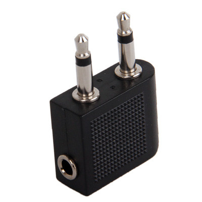 Adaptateur de prise pour casque d'avion de 3,5 mm (argent) S3316S1420-04
