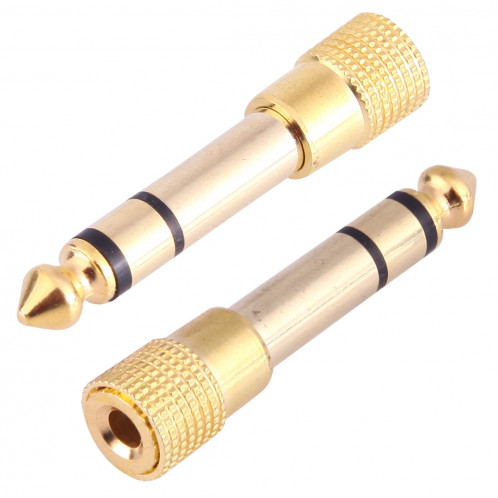 Adaptateur de prise d'adaptateur de jack stéréo 6.35mm mâle à 3.5mm plaqué or SG-321957-05