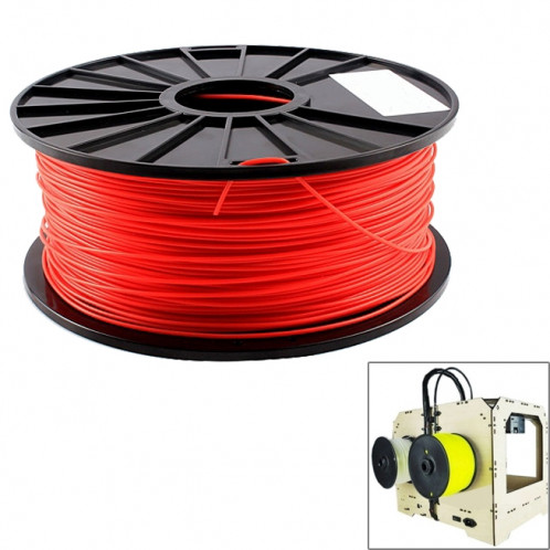 Filaments d'imprimante 3D fluorescents d'ABS 3.0 millimètres, environ 135m (rouge) SH045R1394-06