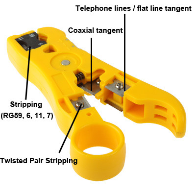 Câble coaxial multi-fonction / câble réseau / ligne téléphonique / décapant câble plat (jaune) SM21161092-08