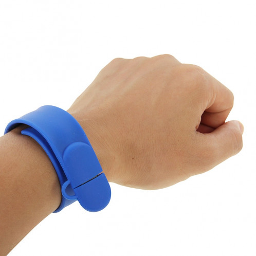 Bracelet USB en silicone avec mémoire flash de 32 Go (bleu foncé) SS018D876-09