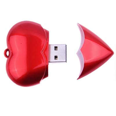 Disque flash USB 2.0 style coeur de 2 Go (rouge) SH12021693-06