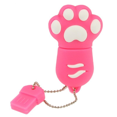 Disque flash USB 2.0 en silicone avec patte anti-poussière en forme de patte de 16 Go (prune rouge) SH15511408-06