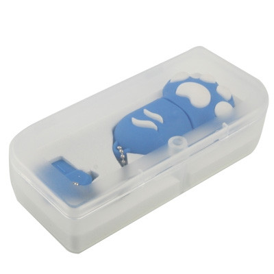 Disque flash USB 2.0 en silicone avec patte anti-poussière en forme de patte de 4 Go (bleu) SH1557737-06