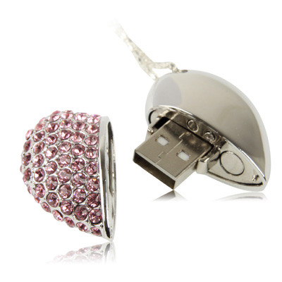 Coeur en forme de diamant diamant USB Flash Disk, spécial pour les cadeaux de Saint Valentin (2 Go) SH197A68-06