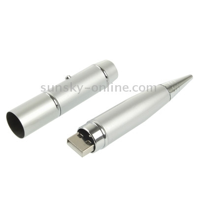 Disque flash USB de style stylo laser 3 en 1, argent (2 Go) SH20231623-05