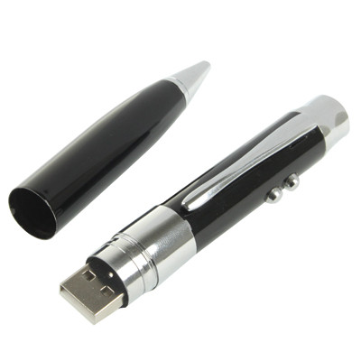 Disque flash USB de style stylo laser 3 en 1, noir (2 Go) SH03BA481-05