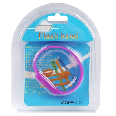 Disque flash USB 2.0 avec bracelets en silicone de 16 Go (violet) SH021460-07