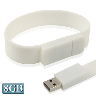 Disque flash USB 2.0 avec bracelets en silicone de 8 Go (blanc) SH02161484-07