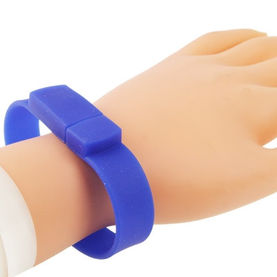 Disque flash USB 2.0 avec bracelets en silicone de 2 Go (bleu foncé) SH02291024-07