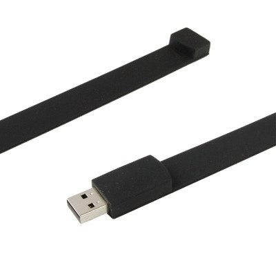 Disque flash USB 2.0 avec bracelets en silicone de 8 Go (noir) SH30221405-07