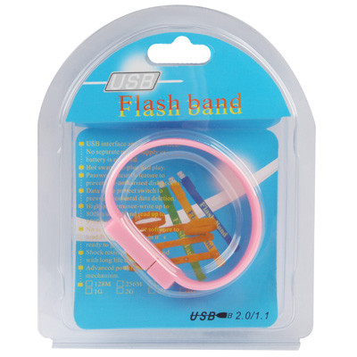 Disque Flash USB 2.0 Bracelets Silicon 2 Go (Rose) S202FA666-07