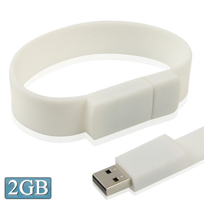 Disque Flash USB 2.0 Bracelets Silicon 2 Go (Blanc) S202WA788-07