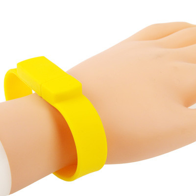 Disque Flash USB 2.0 Bracelets Silicon 16 Go (Jaune) S102YD1232-07