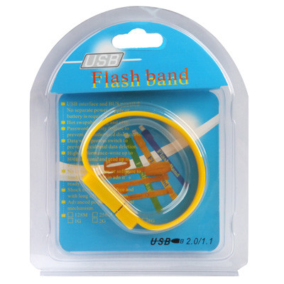 Disque Flash USB 2.0 Bracelets Silicon 16 Go (Jaune) S102YD1232-07