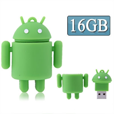 Disque flash USB style robot de 16 Go avec Android (vert) SH10131777-07