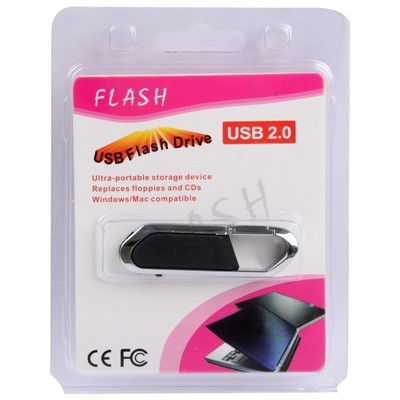 4 Go de clé USB 2.0 de style porte-clés métalliques (noir) SH1931447-04